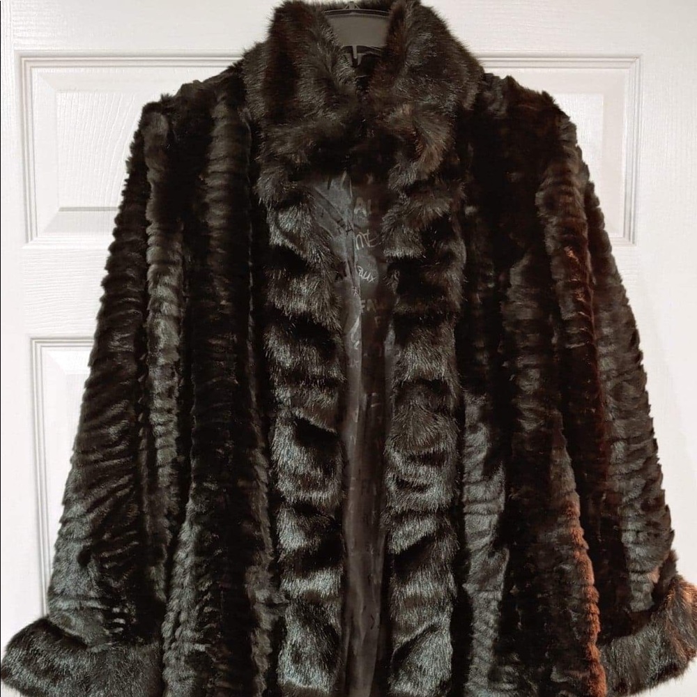 Black Faux Fur Coat